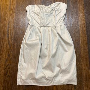 H&M Khaki strapless dress w/ pockets